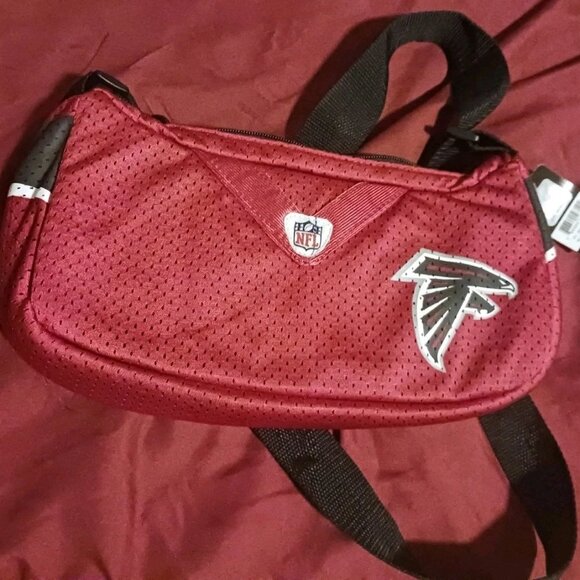 Little Earth Handbags - Licenced NFL Atlanta Falcons Womans Black and Red Shoulder Bag with Tag